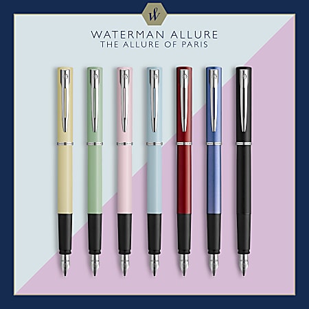 Waterman Allure Fountain Pen Fine Point Pink Barrel Blue Ink