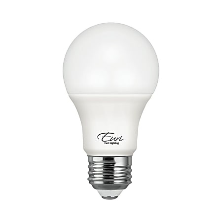 Euri A19 Dimmable 800 Lumens LED Light Bulbs, 9 Watt, 5000 Kelvin/Daylight White, Case Of 4 Bulbs