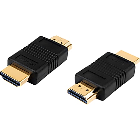 4XEM HDMI A Male To HDMI A Male Adapter - 1 Pack - 1 x 19-pin HDMI (Type A) Digital Audio/Video Male - 1 x 19-pin HDMI (Type A) Digital Audio/Video Male - 1920 x 1080 Supported - Gold Connector - Black