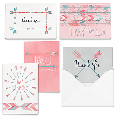 Thank You Greeting Cards Assortment "Watercolor Arrow"