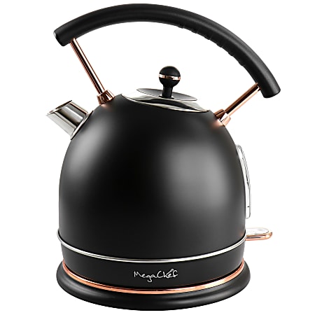 MegaChef 1.8 Quart Half Circle Electric Tea Kettle in Matte Black