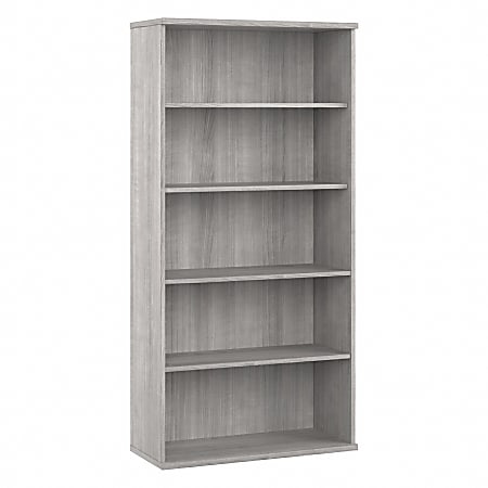 Bush Business Furniture Hybrid 73"H 5-Shelf Bookcase, Platinum Gray, Standard Delivery