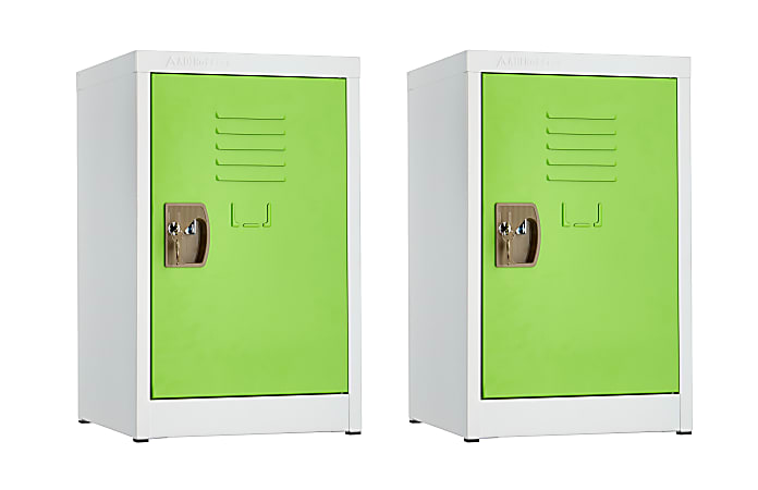 Alpine AdriOffice 1-Tier Steel Lockers, 24”H x 15”W x 15”D, Green, Set Of 2 Lockers