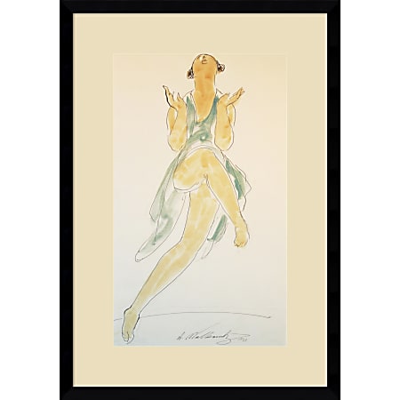 Amanti Art Isadora Duncan, in Green, Dancing, 1920 Framed Print By Abraham Walkowitz, 21"H x 14 7/8"W, Black