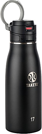 Takeya Traveler FlipLock Bottle, 17 Oz, Onyx