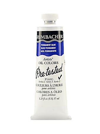 Grumbacher P160 Pre-Tested Artists' Oil Colors, 1.25 Oz, Permanent Blue (Ultramarine Blue), Pack Of 2