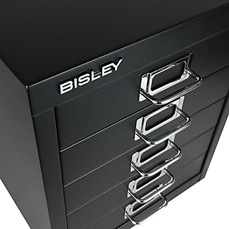 Bisley 5 Drawer Steel Desktop Multidrawer Storage Cabinet, Black (MD5-BK)