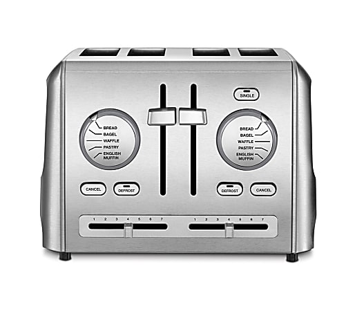 Cuisinart Custom Select 4 Slice Toaster Stainless Steel Office Depot