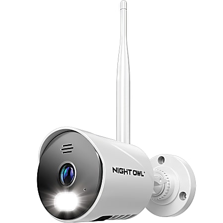 Night Owl - Indoor Wi-Fi IP Plug in 3MP Deterrence Camera with Pan, Tilt and 2-Way Audio - White