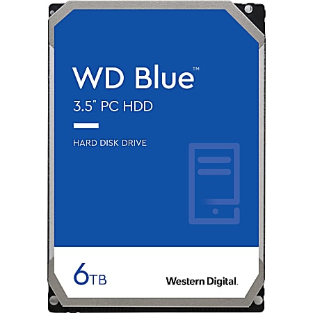 Western Digital Blue WD60EZAZ 6 TB Hard Drive - 3.5" Internal - SATA (SATA/600) - Desktop PC Device Supported - 5400rpm - 2 Year Warranty