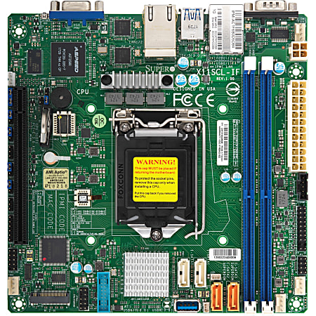 Supermicro X11SCL-IF Server Motherboard - Intel C242 Chipset - Socket H4 LGA-1151 - Mini ITX - 64 GB DDR4 SDRAM Maximum RAM - MBDX11SCLIFO