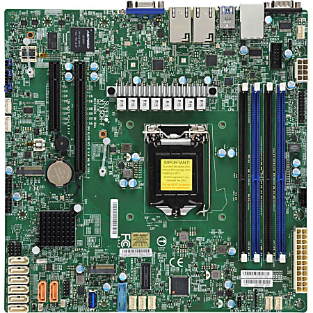 Supermicro X11SCH-F Server Motherboard - Intel C246 Chipset - Socket H4 LGA-1151 - Micro ATX - 128 GB DDR4 SDRAM Maximum RAM - UDIMM, DIMM - 4 x Memory Slots - Gigabit Ethernet - 8 x SATA Interfaces