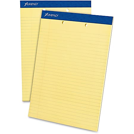 Ampad Perforated Ruled Pads, 2 Hole Punched, Letter