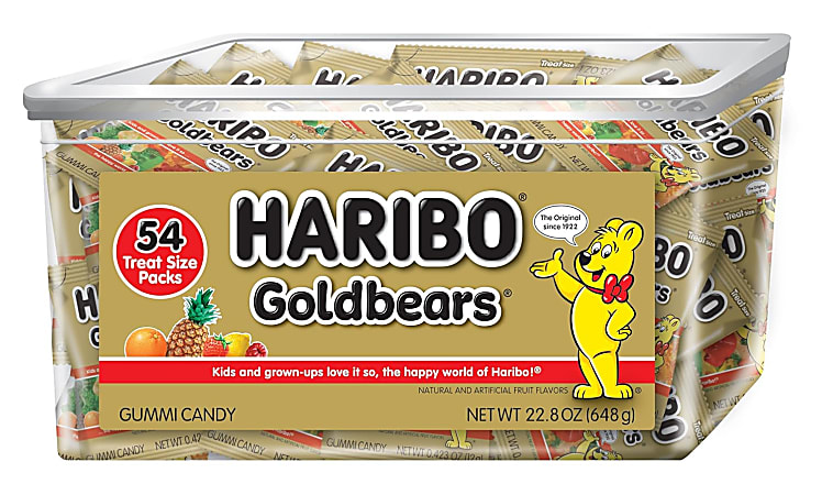 HARIBO Gold Bears, 22.8 Oz, Tub Of 54 Packs