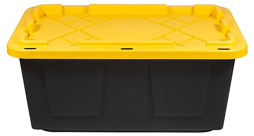 Office Depot Brand by GreenMade Professional Storage Totes 23 Gallon  BlackYellow - Office Depot