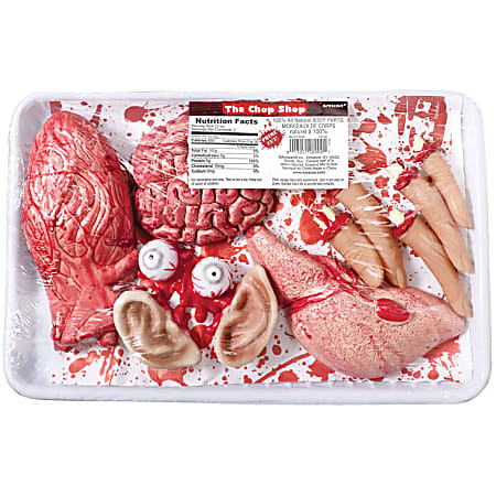 Amscan Halloween Meat Market Value Pack, 13-1/2"H x 8-1/2"W x 2"D, Red
