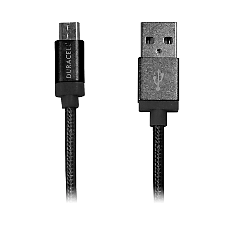 Duracell® Sync-And-Charge Micro USB Cable, 10', Black