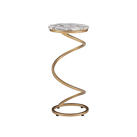 Powell Thayer Metal Drink Side Table, 23-3/4"H x 10-1/2"W x 10-1/2"D, Gray Agate/Gold