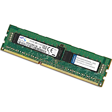 AddOn AM160D3DR4RN/16G x1 JEDEC Standard Factory Original 16GB DDR3-1600MHz Registered ECC Dual Rank x4 1.5V 240-pin CL11 RDIMM - 100% compatible and guaranteed to work