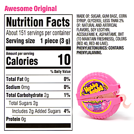 Hubba Bubba Bubble Tape Gum By Wrigley's Original Awesome Flavor