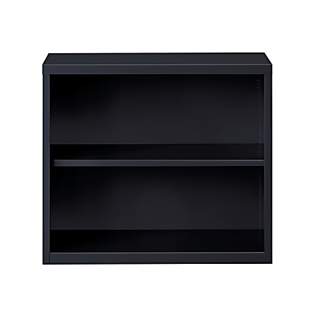 Hirsh® 30"H 2-Shelf Metal Bookcase, Black
