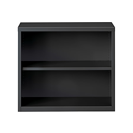 Hirsh® 30"H 2-Shelf Metal Bookcase, Charcoal