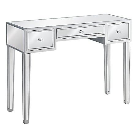 Monarch Specialties Starla Console Table, 30-1/4"H x 42"W x 15"D, Silver