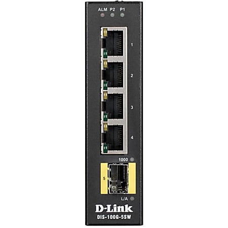 D-Link Industrial Gigabit Unmanaged Switch with SFP Slot - 4 Ports - 2 Layer Supported - Modular - 1 SFP Slots - DIS100G5SW
