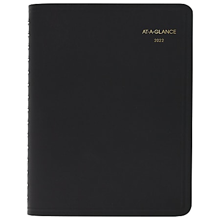 AT-A-GLANCE® 4-Person Group Daily Appointment Book, 8" x 11", Black, January To December 2022, 7082205