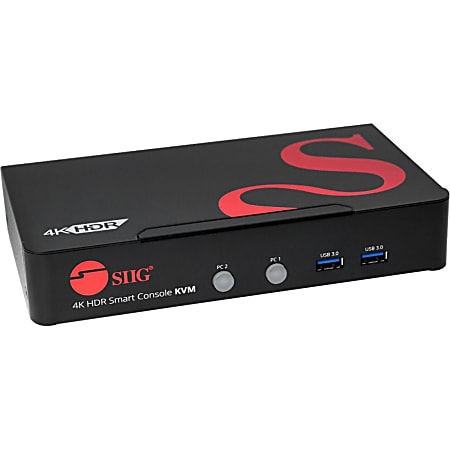 SIIG 2-Port HDMI HDR Smart Console KVM Switch With USB 3.0 Multimedia
