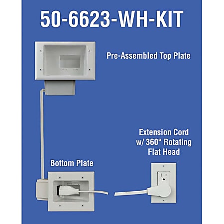 DataComm 50-6623-WH-KIT Flat Panel TV Cable Organizer Kit