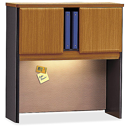 Bush Business Furniture Office Advantage Hutch 36"W, Natural Cherry/Slate, Premium Installation