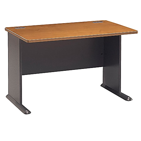 Bush Business Furniture Office Advantage Desk 48"W, Natural Cherry/Slate, Premium Installation