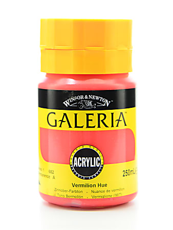 Winsor & Newton Galeria Flow Formula Acrylic Colors, 8.45 oz (250mL), Vermilion Hue, 682, Pack Of 2