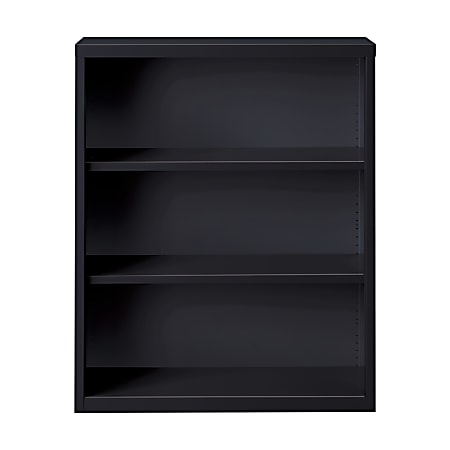 Hirsh® 42"H 3-Shelf Metal Bookcase, Black