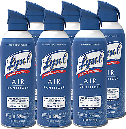 LYSOL® Air Sanitizer Spray - White Linen 10 oz., Case of 6 bottles