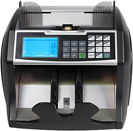 Royal Sovereign Front loading bill counter with counterfeit detection and value counting. 1400 bills/min and auto start/stop, batching 1 -999 bills, auto self test - RBC4500-Bill Counter-Value Counting-Counterfeit Detection UV/MG-1400 bills/min