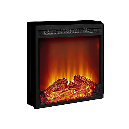Ameriwood™ Home 18" Fireplace Insert, Glass Front, Black