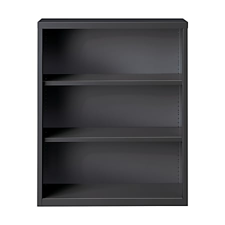 Hirsh® 42"H 3-Shelf Metal Bookcase, Charcoal