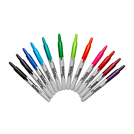 Sharpie Retractable Permanent Markers Fine Point Assorted Box Of