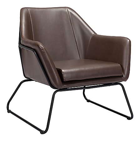 Zuo Modern Jose Plywood And Steel Accent Chair, Brown