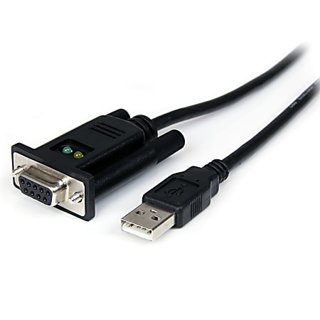 StarTech.com USB to Serial Adapter Null Modem USB UART Chip DB9 9 pin to RS232 Adapter - Office Depot