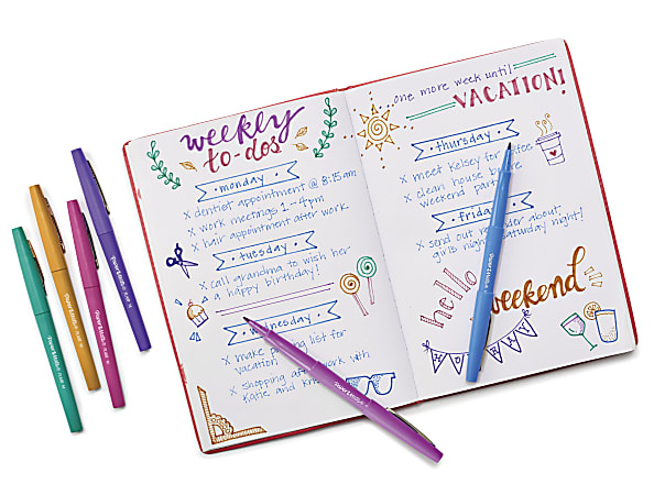 Paper Mate Flair Felt Tip Pens, Medium Point, Assorted Colors, 8 Count 