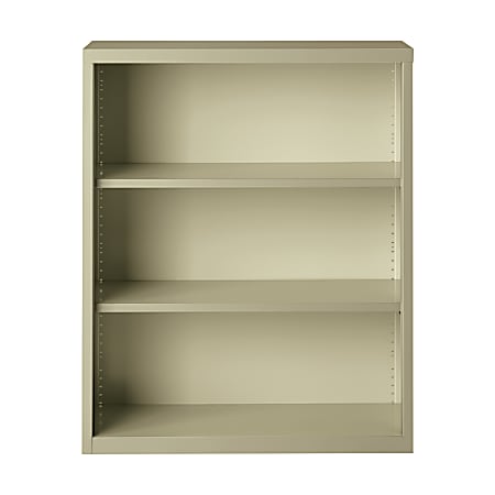 Hirsh® 42"H 3-Shelf Metal Bookcase, Putty