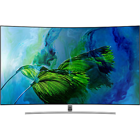 Samsung Q8C QN65Q8CAMF 65" Curved Screen Smart LED-LCD TV - 4K UHDTV - Sterling Silver, Brushed Metal - Edge LED Backlight - DTS Premium Sound 5.1, Dolby Digital Plus