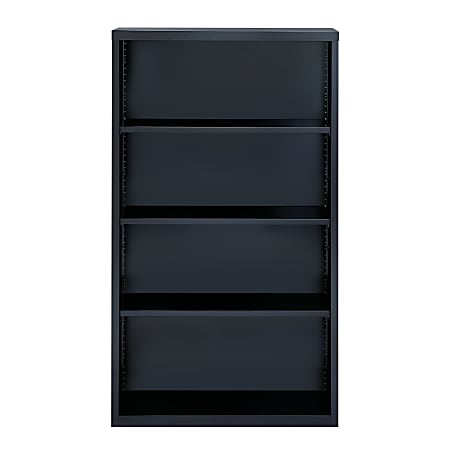 Hirsh® 60"H 4-Shelf Metal Bookcase, Black