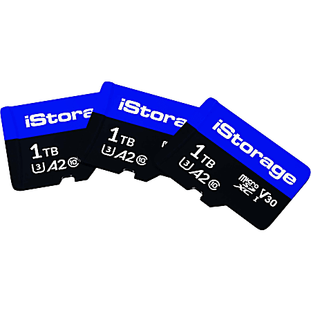 3 PACK iStorage microSD Card 1TB | Encrypt data stored on iStorage microSD Cards using datAshur SD USB flash drive | Compatible with datAshur SD drives only - 100 MB/s Read - 95 MB/s Write