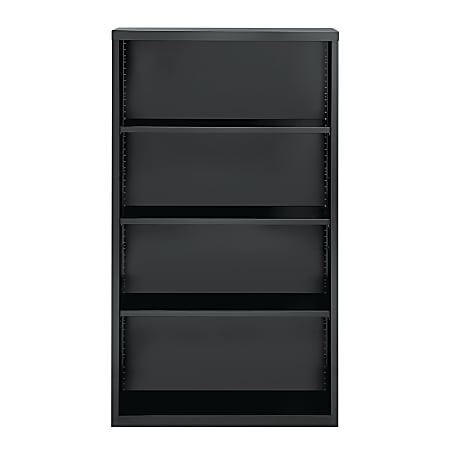 Hirsh® 60"H 4-Shelf Metal Bookcase, Charcoal