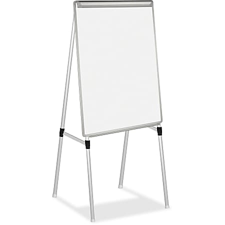 MasterVision Quadpod Presentation Easel - 28" (2.3 ft) Width x 40.5" (3.4 ft) Height - White Surface - Gray Aluminum Frame - Rectangle - Floor Standing, Tabletop - 1 Each