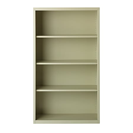 Hirsh® 60"H 4-Shelf Metal Bookcase, Putty